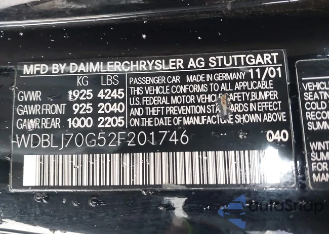 WDBLJ70G52F201746: 43905090