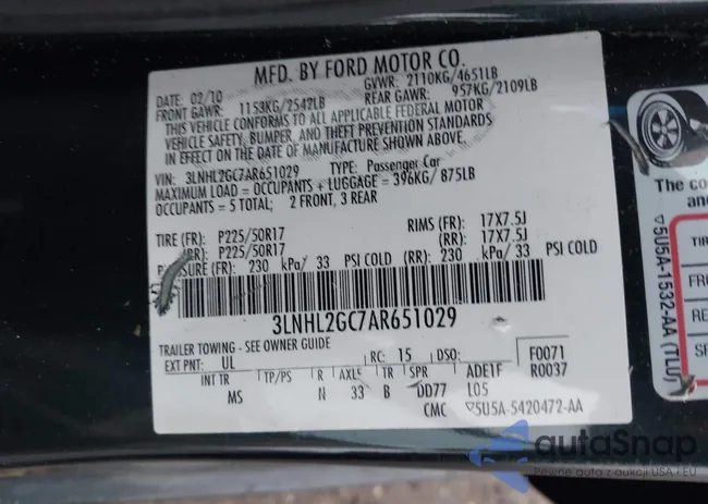 3LNHL2GC7AR651029: 43905102