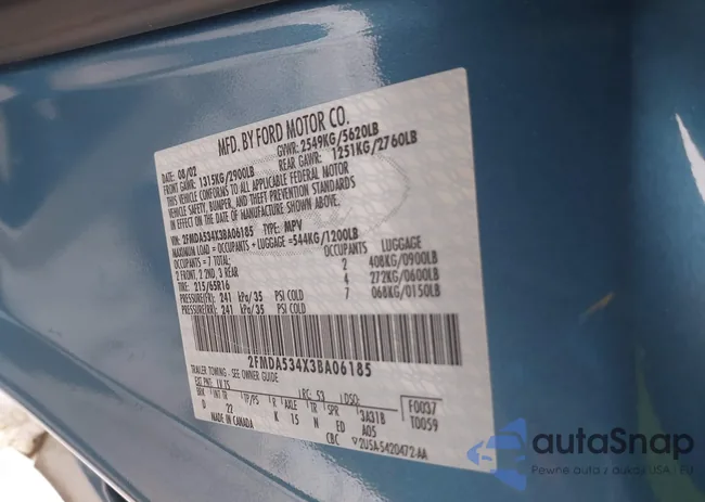 2FMDA534X3BA06185: 43905106