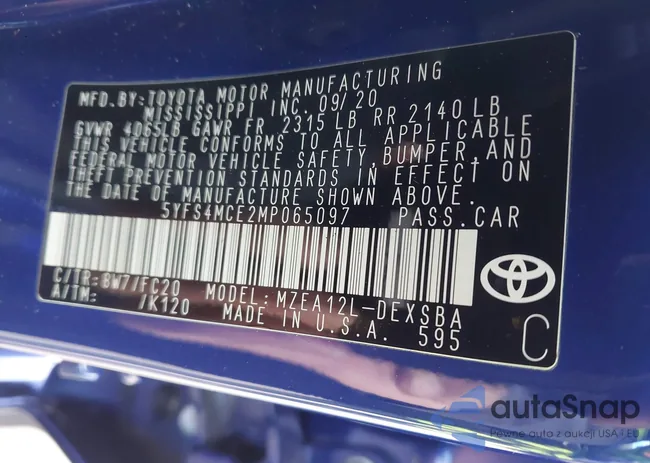 5YFS4MCE2MP065097: 43905163