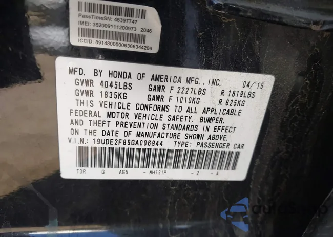 19UDE2F85GA006944: 43905240