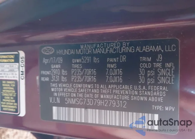 5NMSG73D79H279312: 43905321