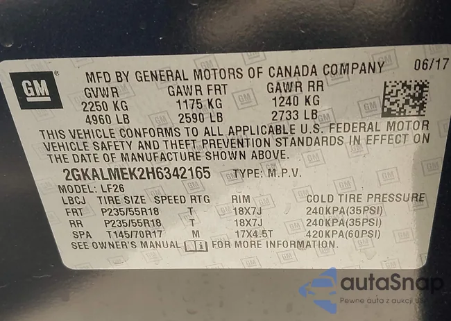 2GKALMEK2H6342165: 43905343