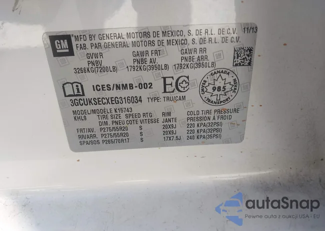 3GCUKSECXEG316034: 43904476