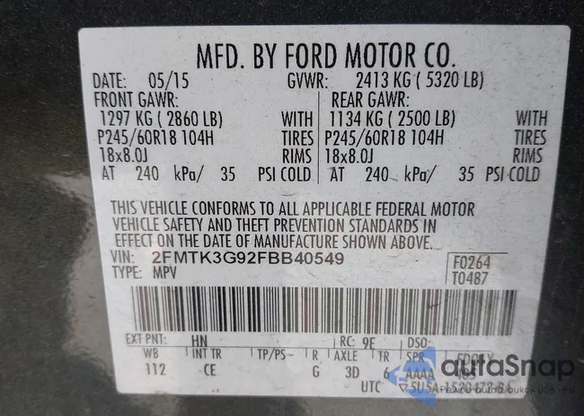 2FMTK3G92FBB40549: 43904539