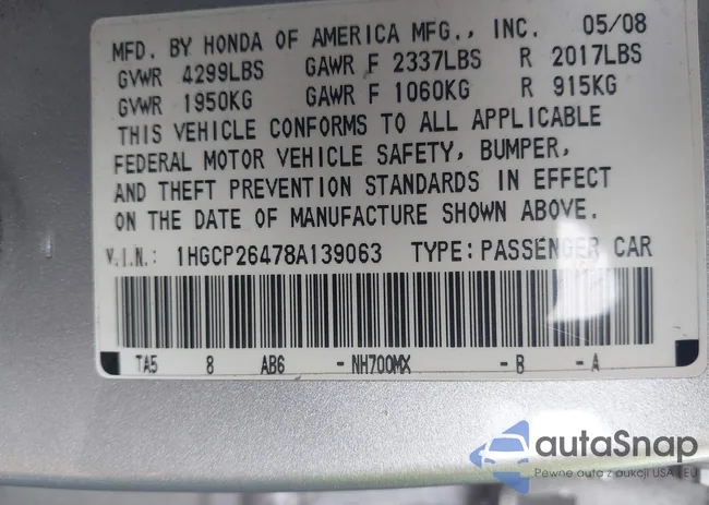 1HGCP26478A139063: 43904595