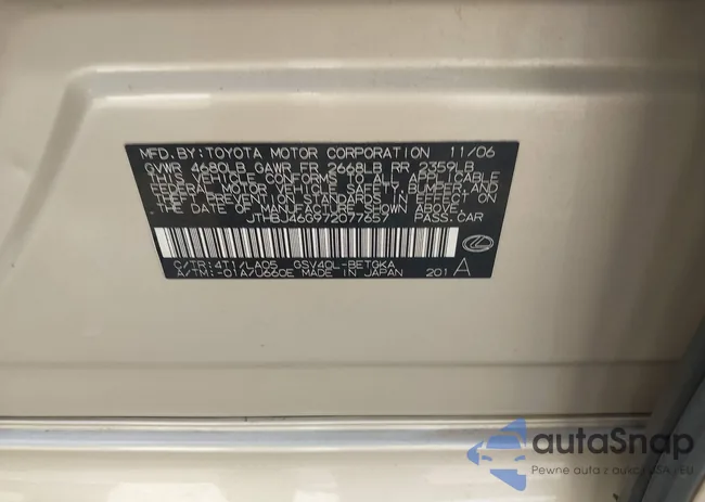 JTHBJ46G972077657: 43904680