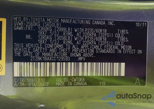 2T2BZMCA7GC045166: 43904720