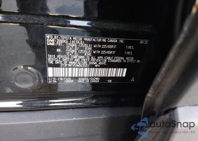 2T3P1RFV5SW563501: 43906007