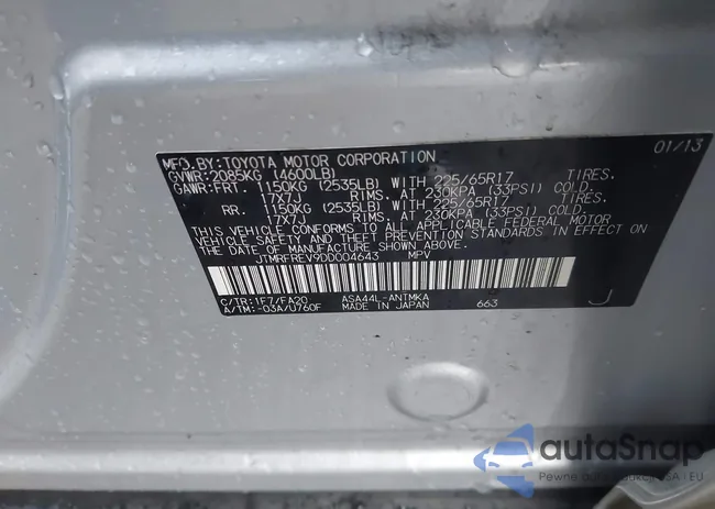 JTMRFREV9DD004643: 43906260