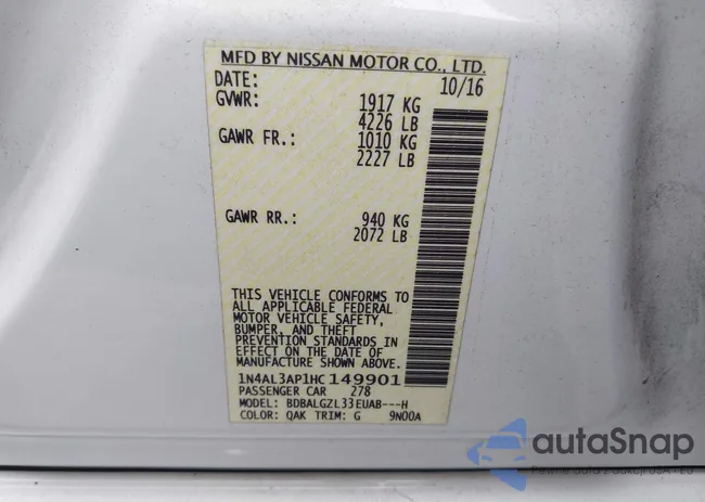 1N4AL3AP1HC149901: 43906317