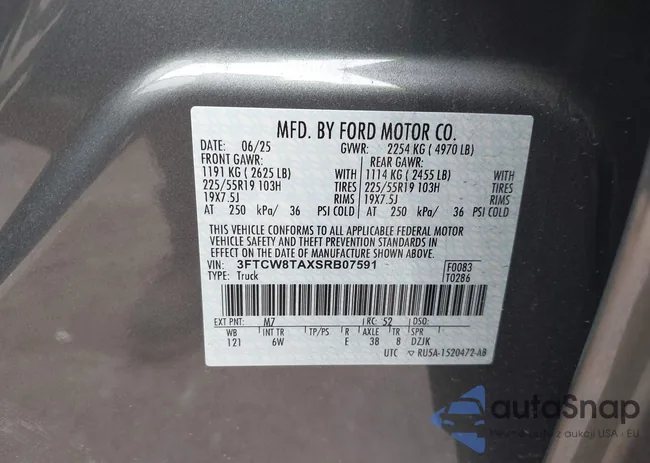 3FTCW8TAXSRB07591: 43906407