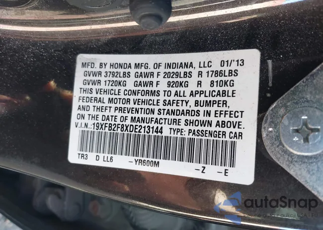 19XFB2F8XDE213144: 43906410