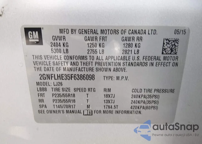 2GNFLHE35F6386098: 43906414