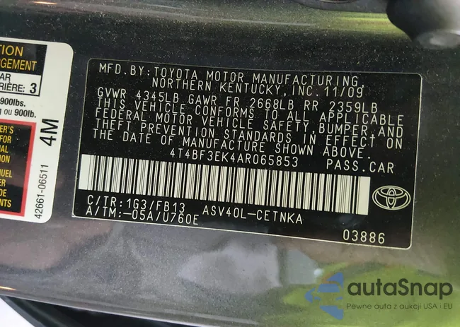 4T4BF3EK4AR065853: 43905511