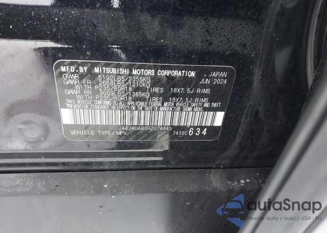 JA4J4UA80RZ074445: 43905554