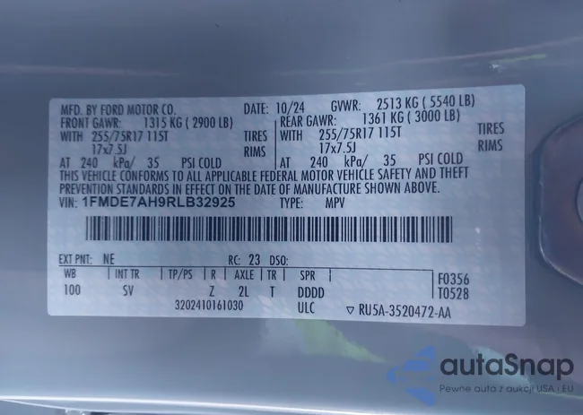 1FMDE7AH9RLB32925: 43905559