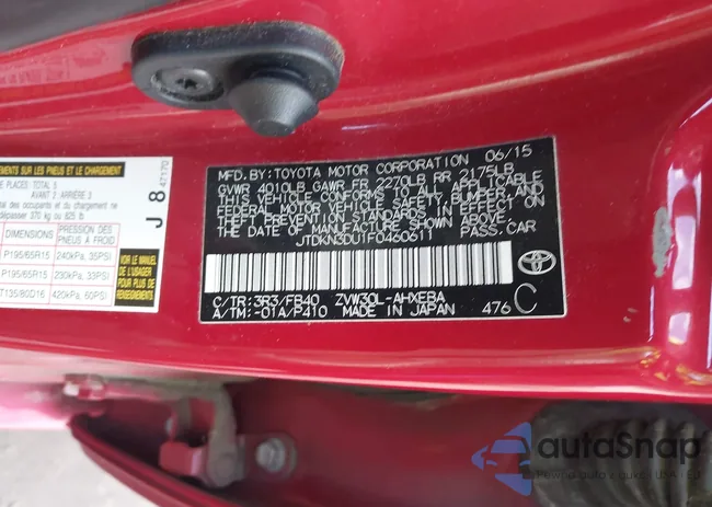 JTDKN3DU1F0460611: 43905619