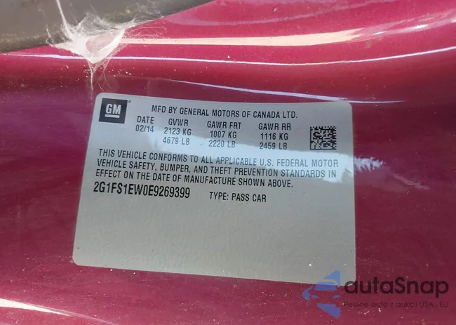 2G1FS1EW0E9269399: 43905683