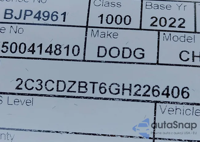 2C3CDZBT6GH226406: 43906929