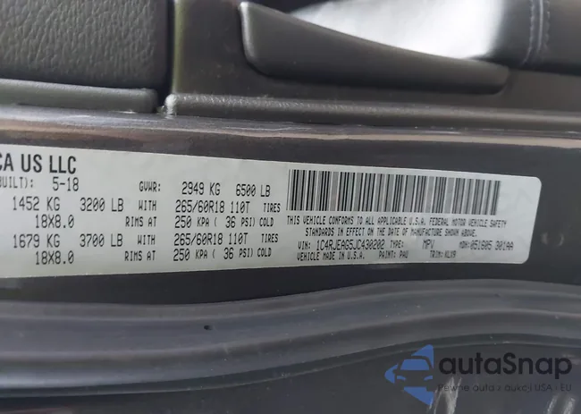 1C4RJEAG5JC430202: 43907047