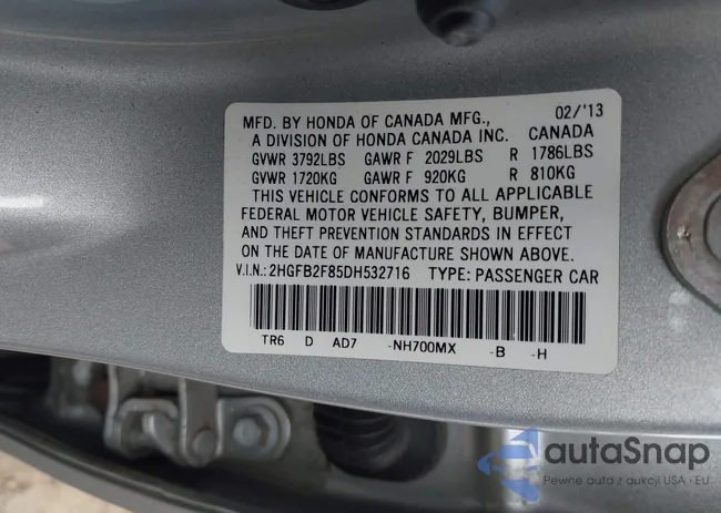 2HGFB2F85DH532716: 43907104