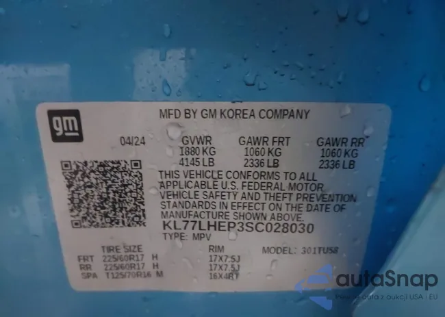 KL77LHEP3SC028030: 43907152