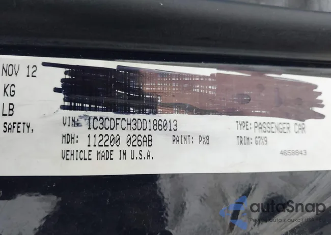 1C3CDFCH3DD186013: 43907205