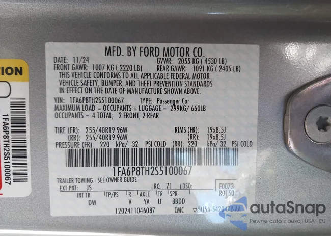 1FA6P8TH2S5100067: 43907232