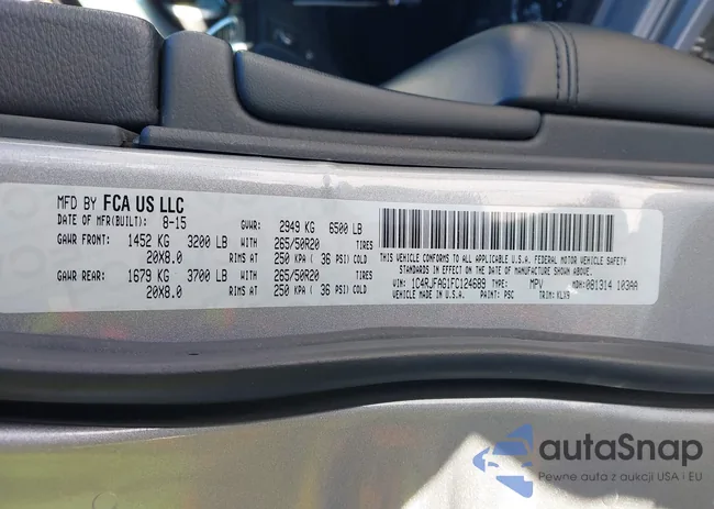 1C4RJFAG1FC124689: 43907237