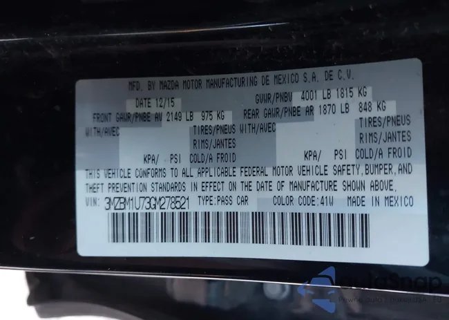 3MZBM1U73GM278521: 43907298