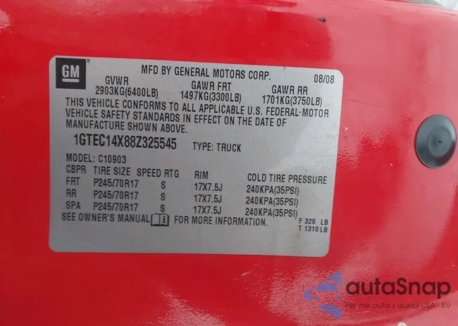 1GTEC14X88Z325545: 43907303