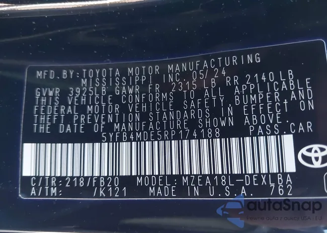 5YFB4MDE5RP174188: 43907325