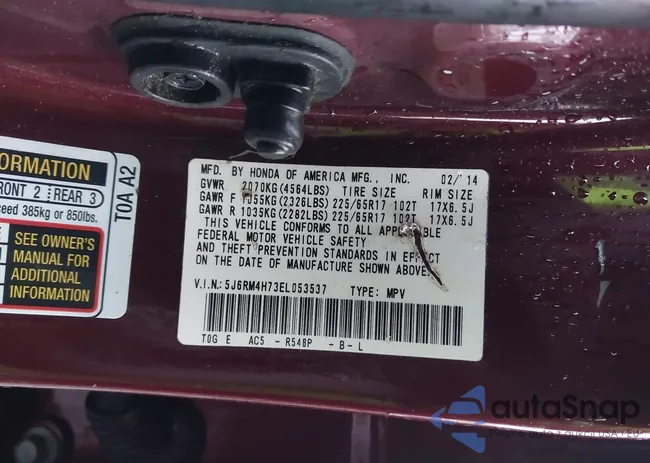 5J6RM4H73EL053537: 43907324