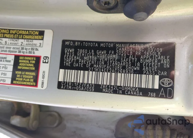 2T1KU4EE2AC268936: 43907341