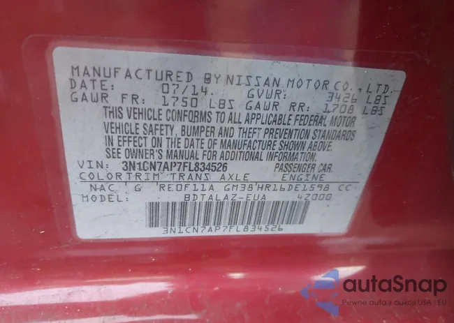 3N1CN7AP7FL834526: 43907348