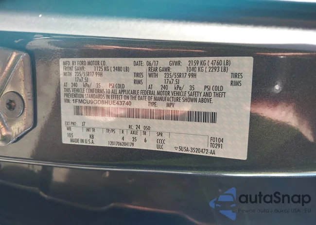 1FMCU9GD8HUE43740: 43907417