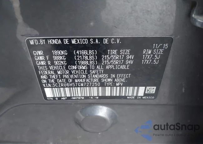 3CZRU6H57GM727250: 43906632