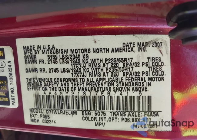 4A4MM21S17E074115: 43906653