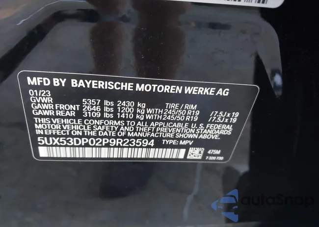 5UX53DP02P9R23594: 43906714