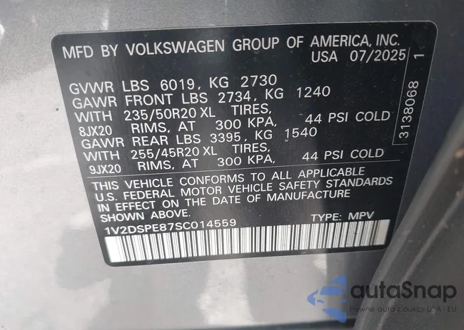 1V2DSPE87SC014559: 43907892