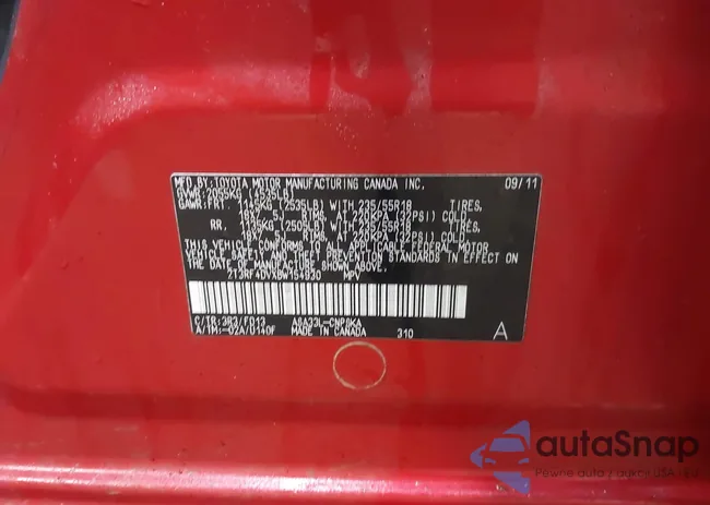 2T3RF4DVXBW154930: 43907924