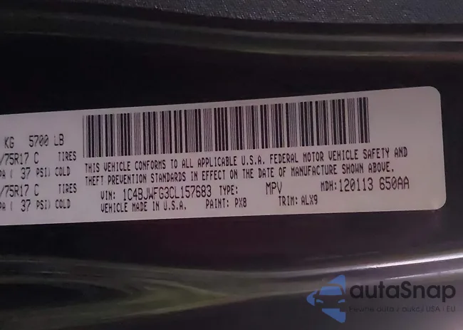 1C4BJWFG3CL157683: 43907986