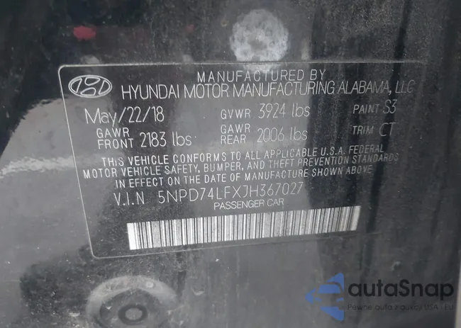 5NPD74LFXJH367027: 43908027