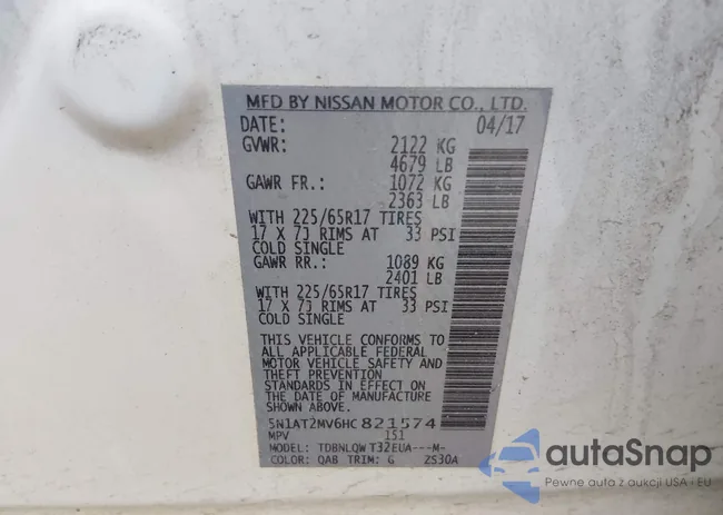 5N1AT2MV6HC821574: 43908100