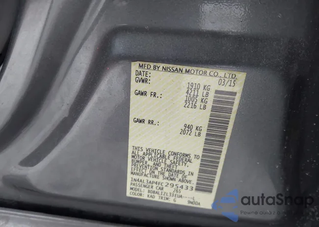 1N4AL3AP4FC295433: 43908184