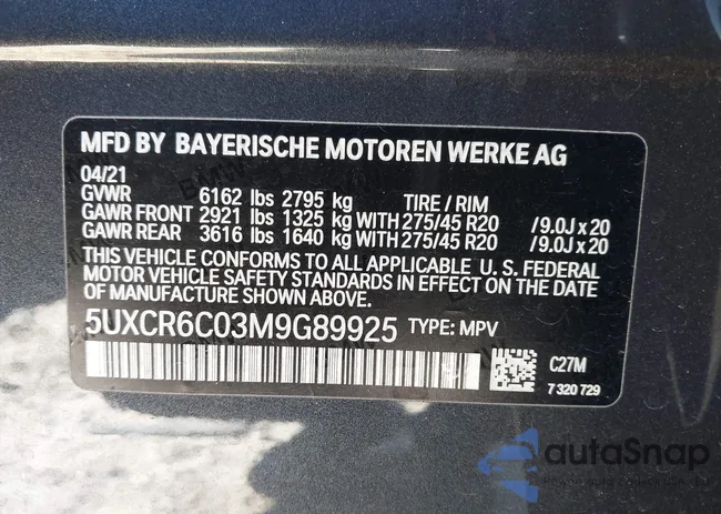 5UXCR6C03M9G89925: 43908196