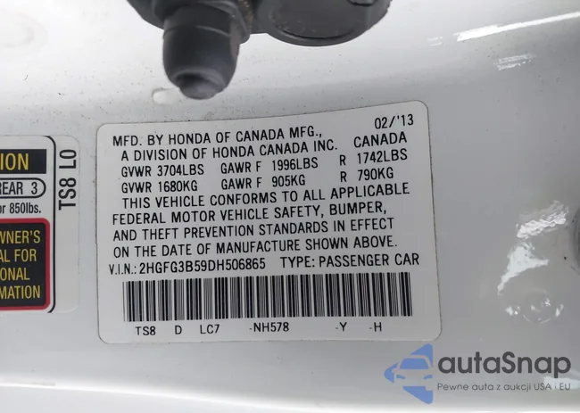 2HGFG3B59DH506865: 43908210