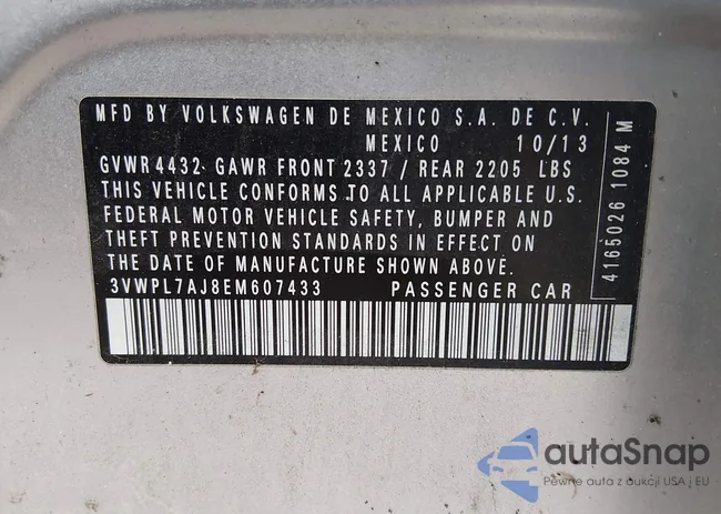 3VWPL7AJ8EM607433: 43908232
