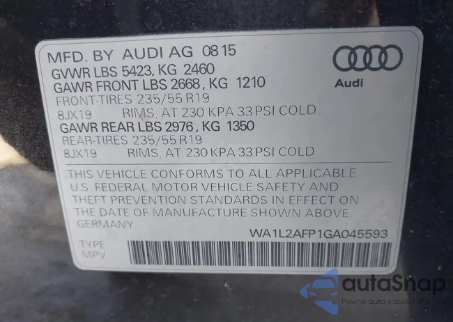 WA1L2AFP1GA045593: 43908412